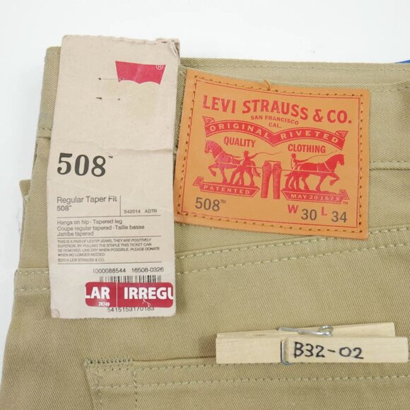 Levi's 508 Regular Fit Tapered Leg Men's Colorblock Urban Jeans Beige/blue 30x34 - Picture 9 of 12